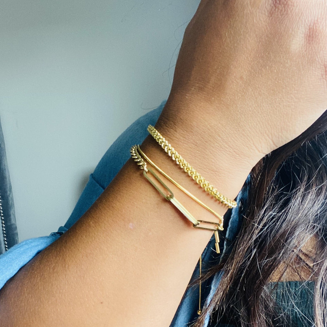 Paperclip Gold Plated Bracelet